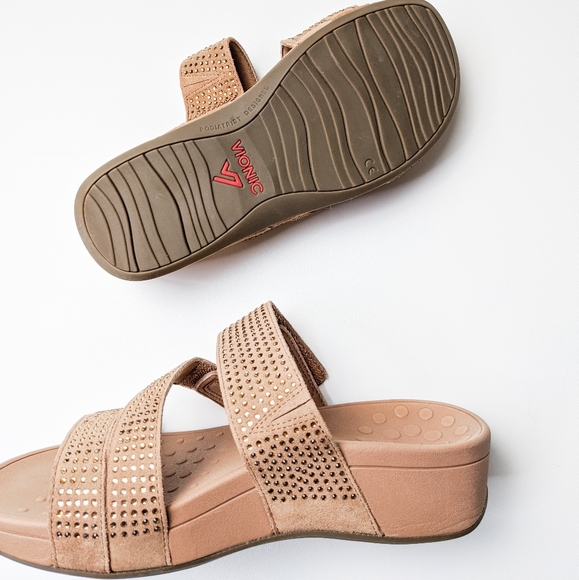 Vionic Shoes | Vionic Suede Platform Rhinestone Sandals Alexis | Poshmark